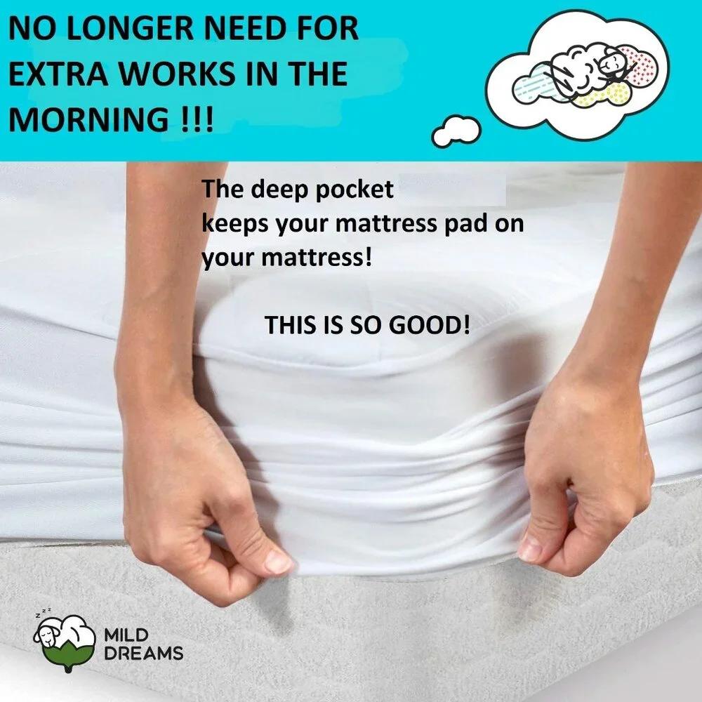 Twin Size Mattress Pad Cover Protector - Single Bed 39x75 inch - White